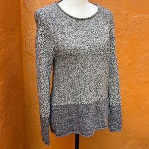 Prana Astrid Womens Size XS Colorblock Marled Grey Black Sweater